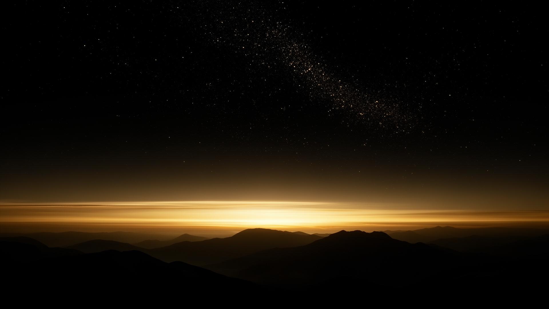Horizonte dourado ao amanhecer
